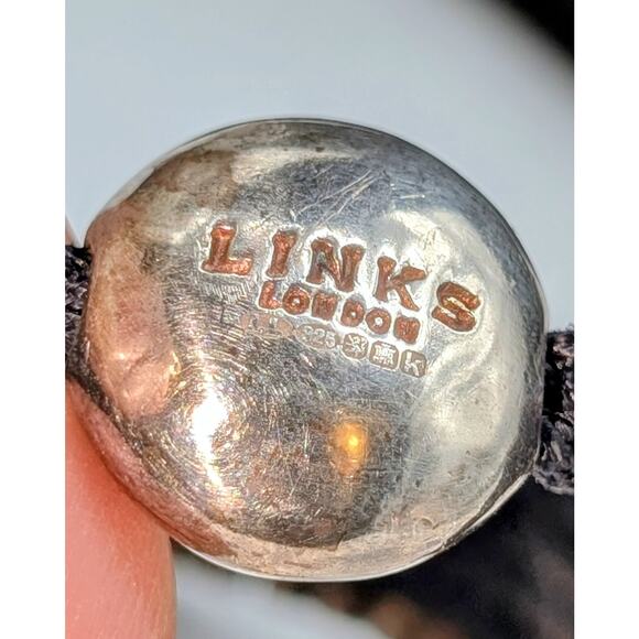 Authentic Links of London Unisex Black Sterling Adjustable Friendship Bracelet - Picture 2 of 7